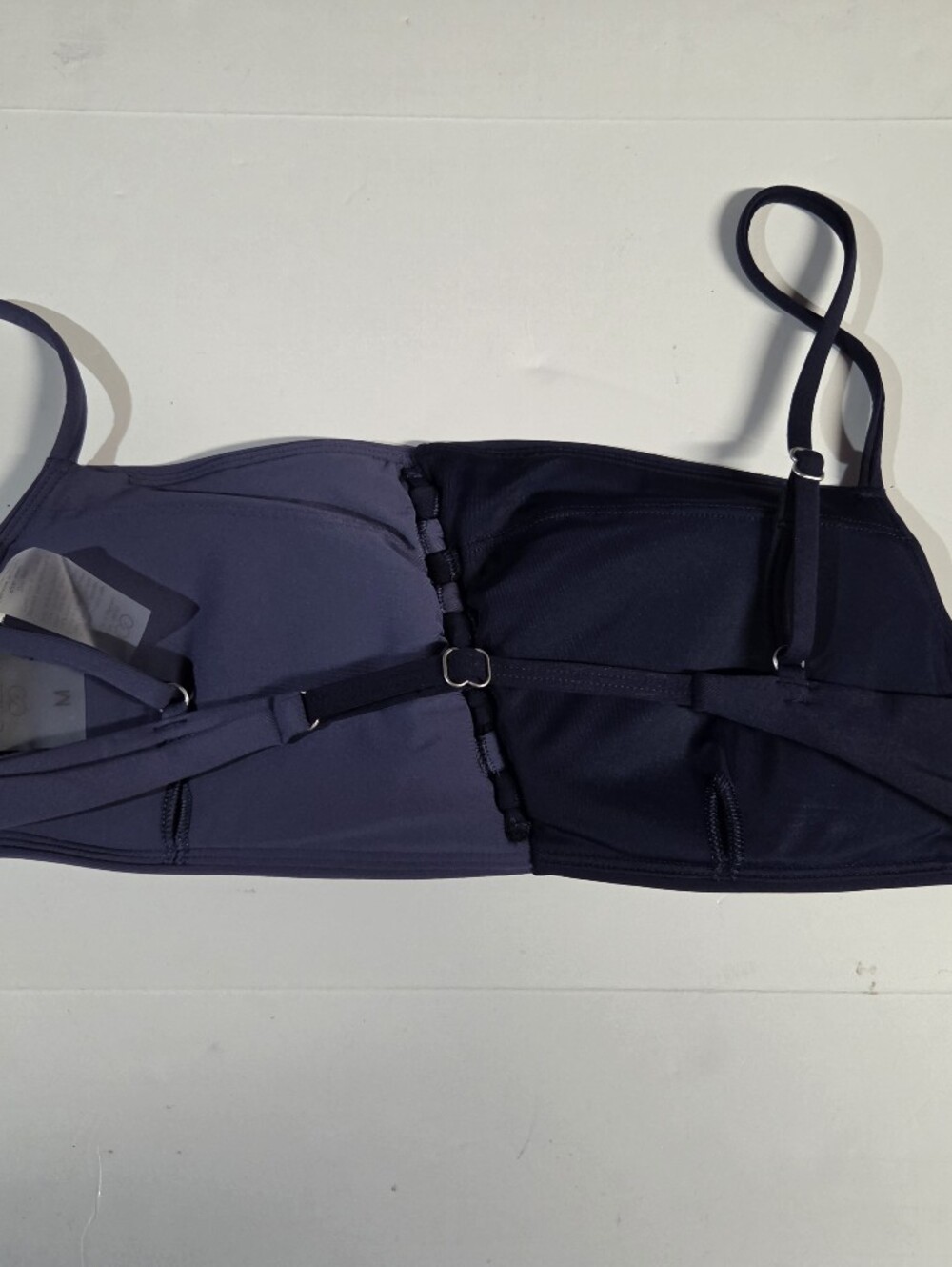 Two-Tone Navy and Purple Front High-Cut Bikini - Picture 14 of 16